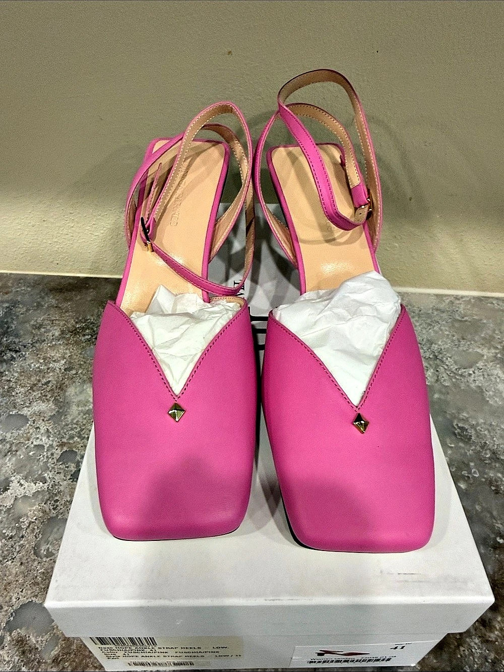 Tiannia Barnes Hope Ankle Strap Low Heels Pink